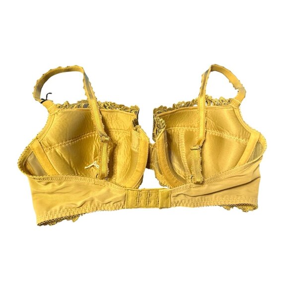 Wacoal Decadence Embroidered Push-Up Bra 32DD Gold Lace Padded Adjustable Straps - Picture 4 of 9